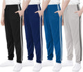 Boys' Mesh Athletic Pants 4-Pack - Lightweight Active Joggers