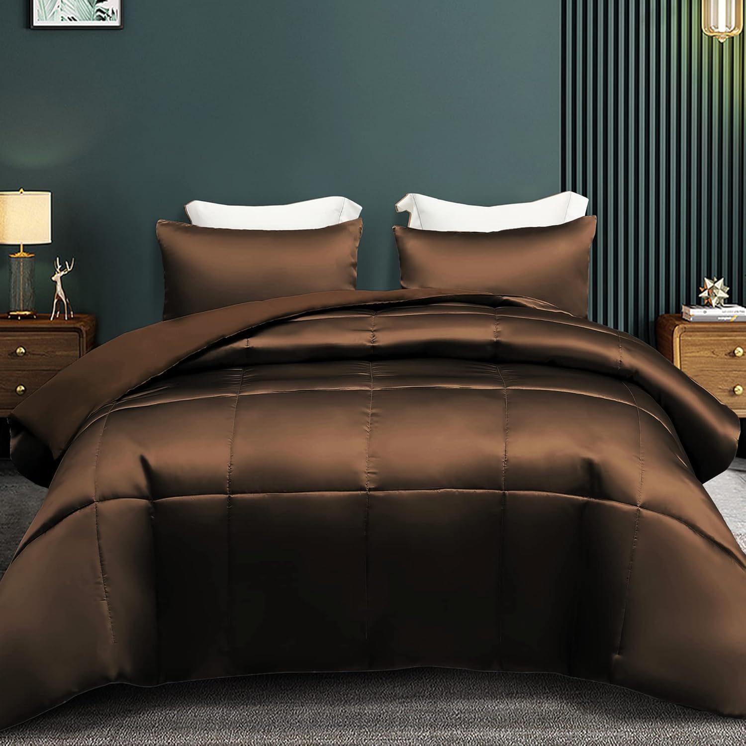 Luxurious Satin Comforter Set for Queen Size Bedding Needs