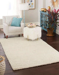 Unique Loom Pure Ivory Shag Rug for Stylish Home Decor