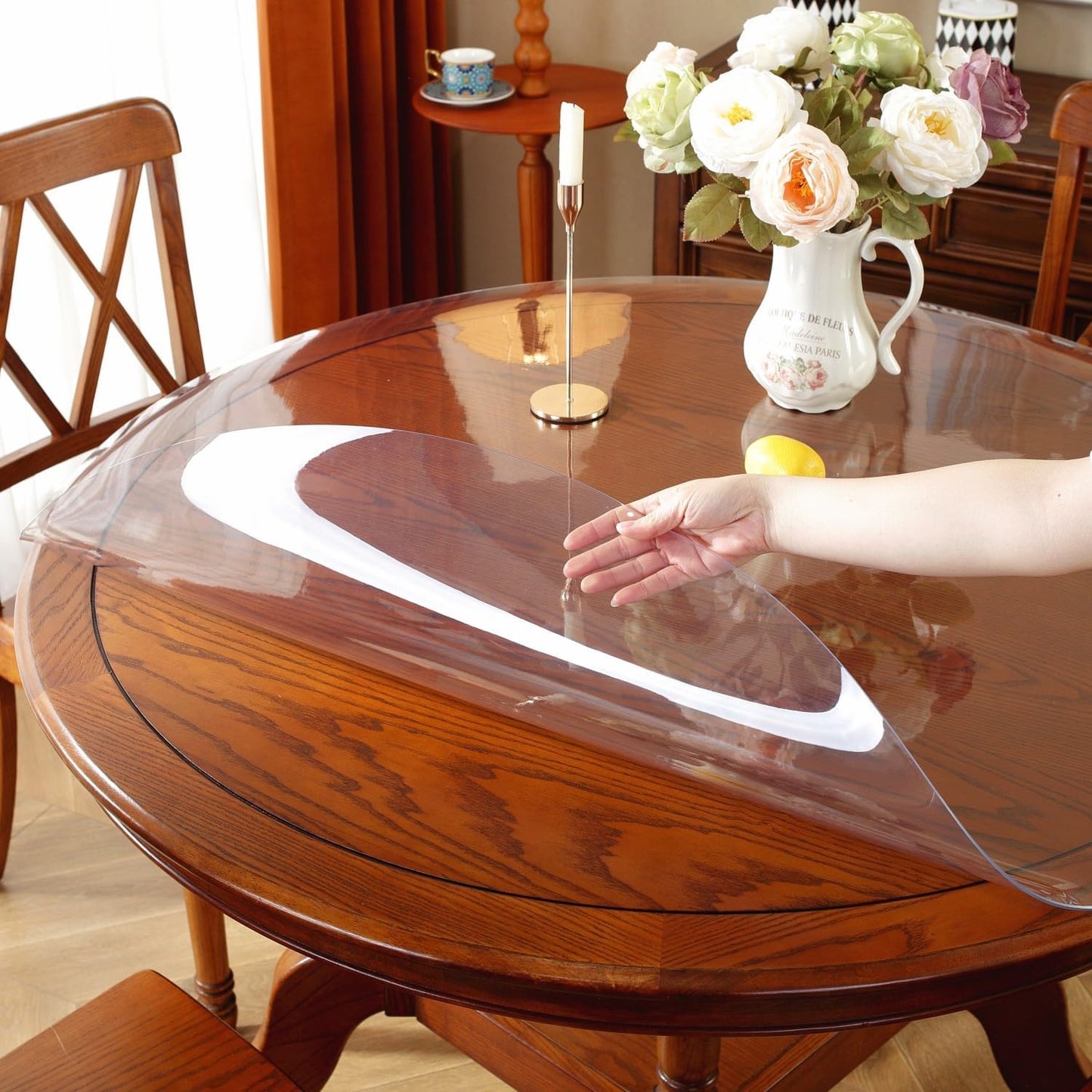 OstepDecor Clear Round Table Protector 60 Inch for Dining Room