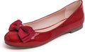 Feversole Women's Round Toe Cute Bow Trim Ballet Flats - Slim Fit