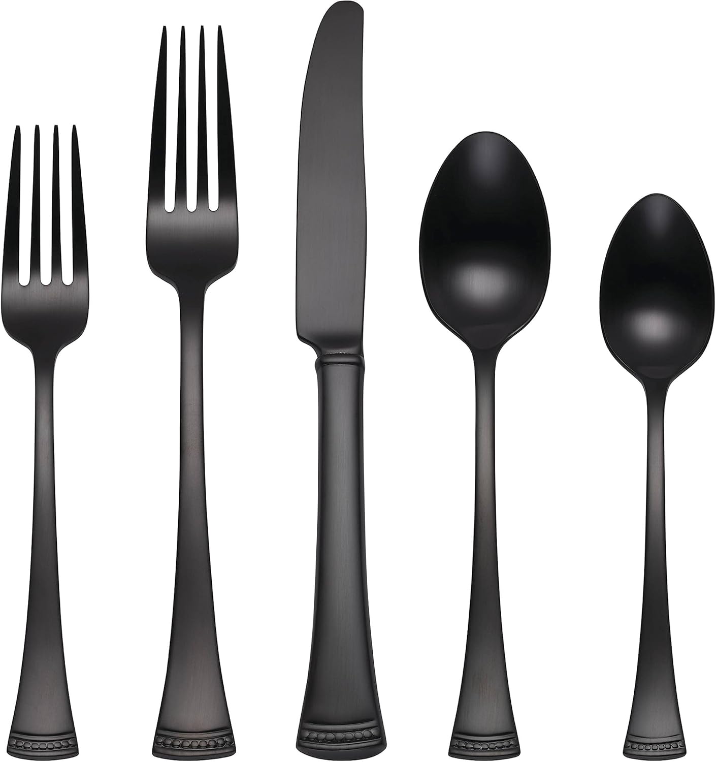 Lenox Portola Satin Black Flatware Set for Elegant Dining