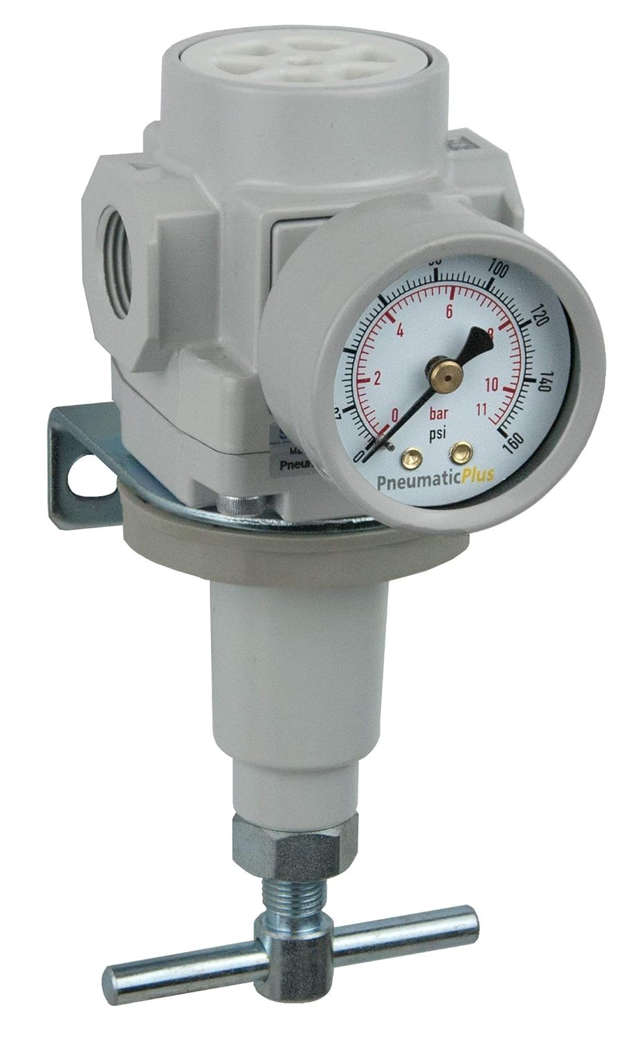 PneumaticPlus SAR400T-N04BG Compressed Air Regulator with Gauge