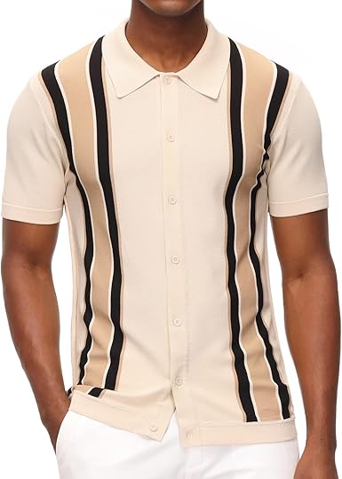 PJ Paul Jones Mens Polo Shirts Vintage Striped Lightweight Golf