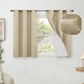 40 Inch Linen Blackout Curtains for Short Cafe Window - Total Light