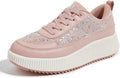 Lucky Step Women's Platform Rhinestone Chunky Sneakers - Sparkly is
