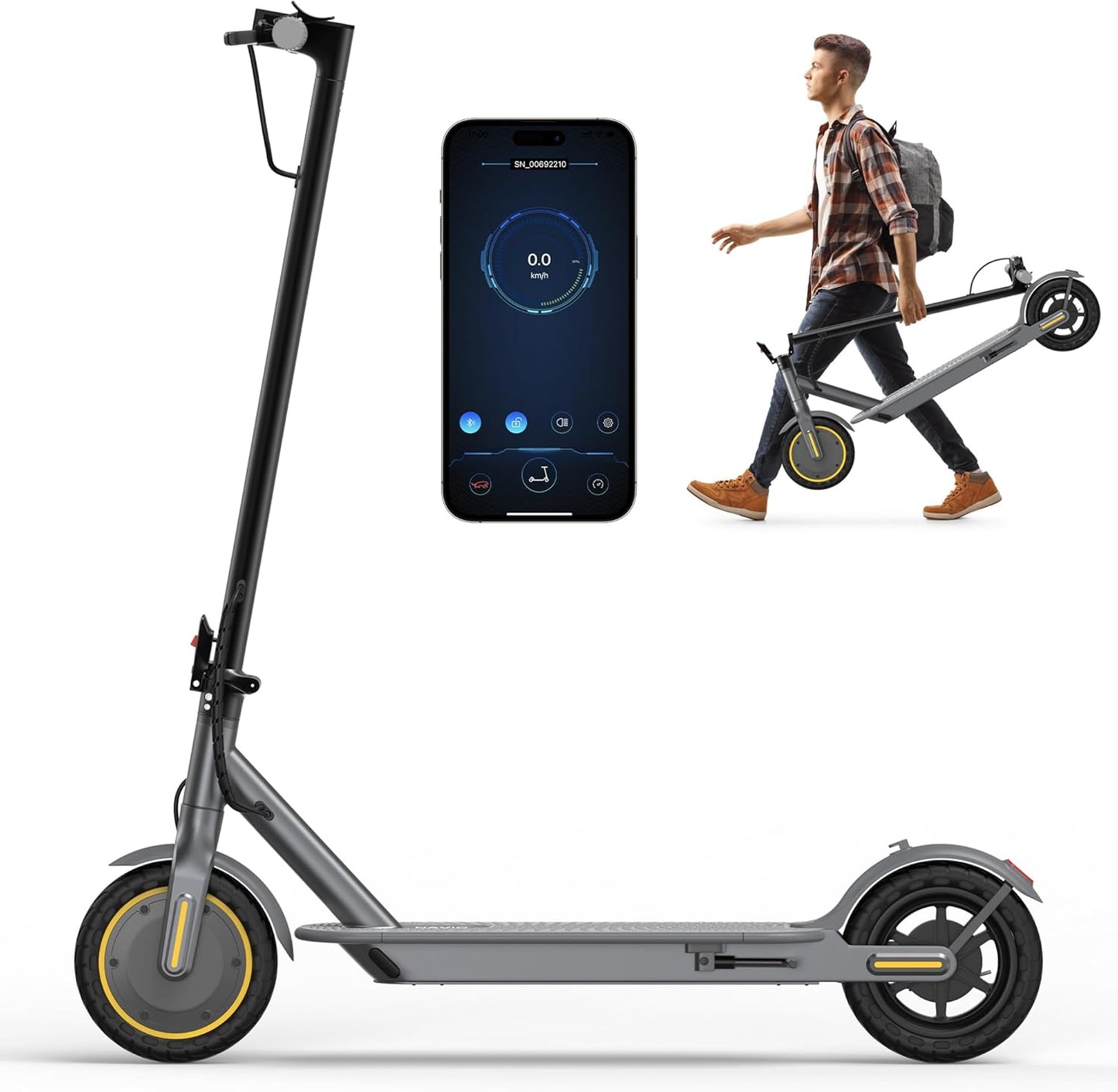 NAVIC Electric Scooter for Adults with Dual Braking and Suspension