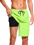 SILKWORLD Men's Swim Trunks with Compression Liner - Quick Dry