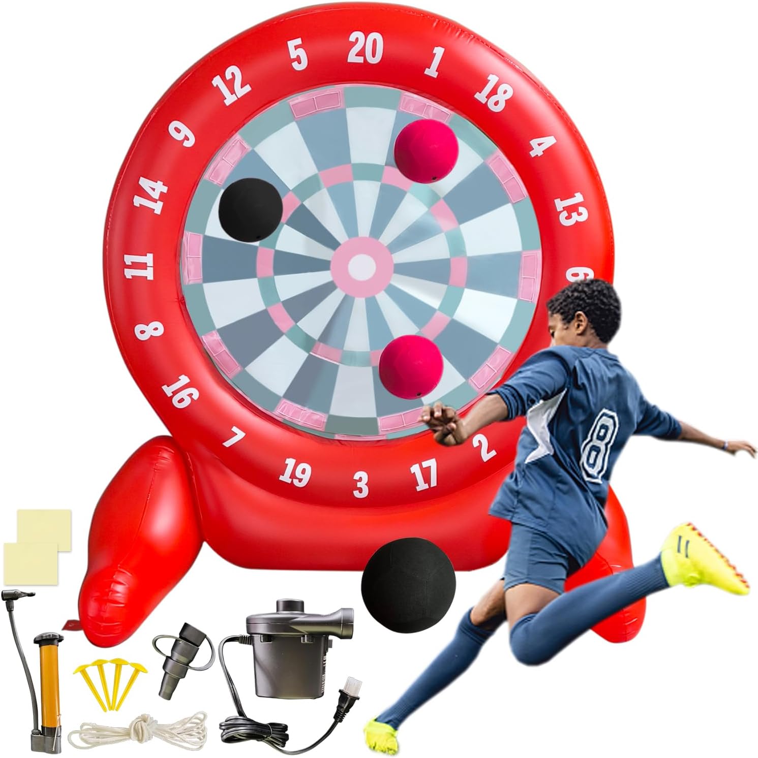 6.4ft Inflatable Giant Kick Darts for Outdoor Fun and Games