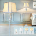 Vintage Floor Lamp with Nightlight - 65in Washed Blue Standing Lamp