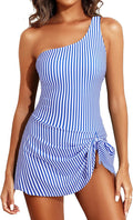 Tempt Me One Shoulder Swim Dress - Flattering Tummy Control Fit