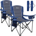 Oversized Camping Chairs Blue 2-Pack - 500 lb Heavy Duty Support