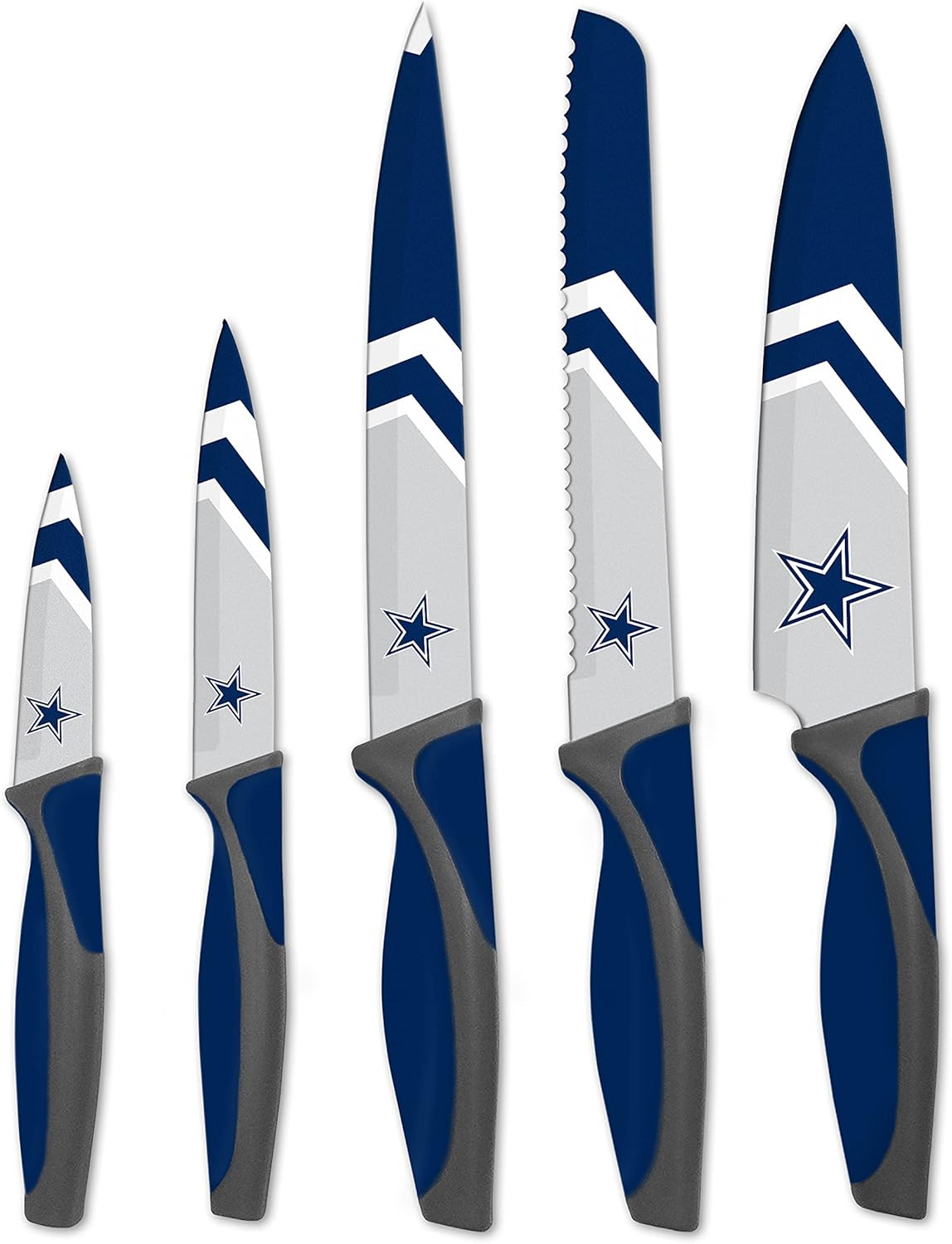 NFL Dallas Cowboys 5-Piece Kitchen Knife Set for Food Prep