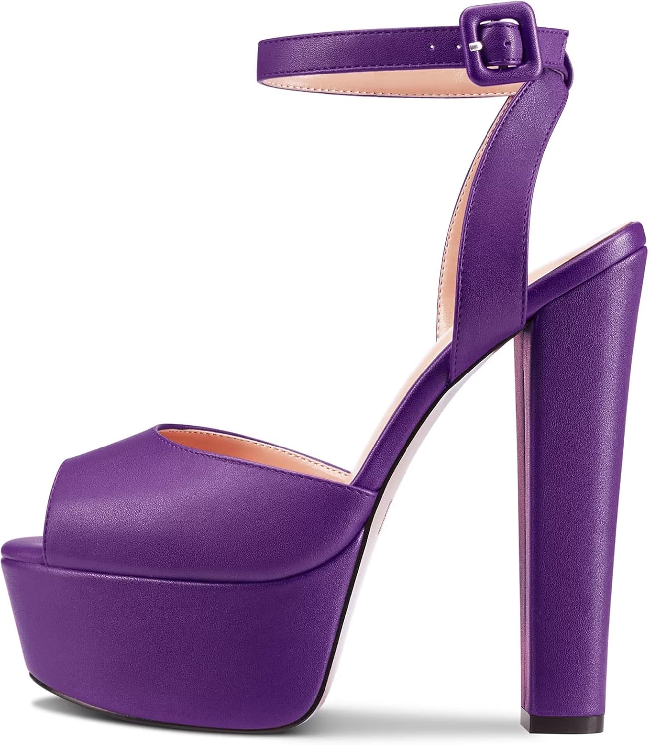 NobleOnly Womens High Block Platform Heel Peep Toe Sandals