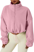 QINSEN Women's Full Zip Fleece Short Jacket for Winter