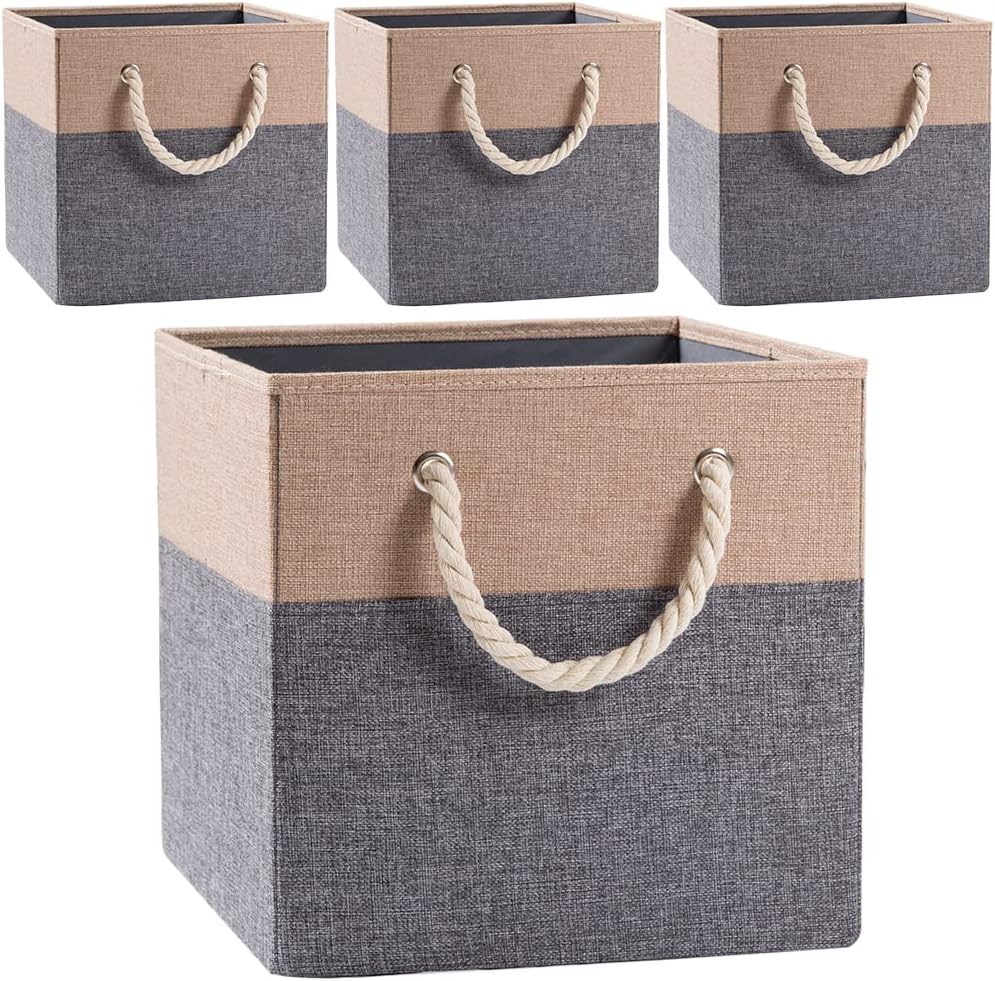 PRANDOM Large Foldable Cube Storage Bins for Organized Spaces