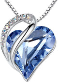 Leafael Infinity Love Birthstone Heart Crystal Pendant Necklace