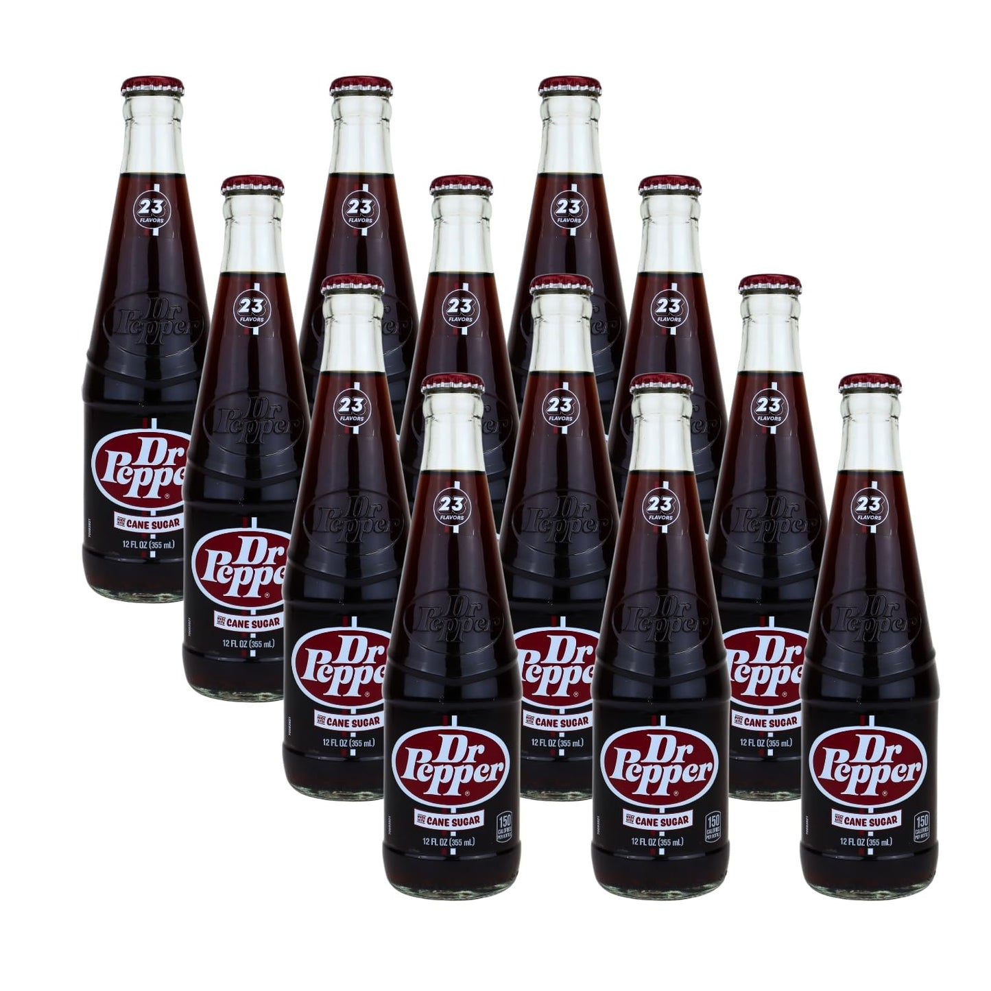 Dr. Pepper Real Sugar Soda - Refreshing 12 Ounce Bottles