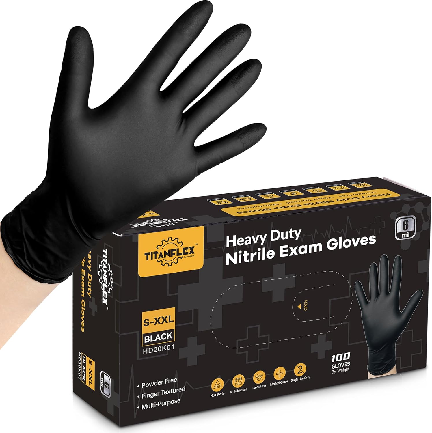Schneider Medical TitanFlex Black Nitrile Gloves