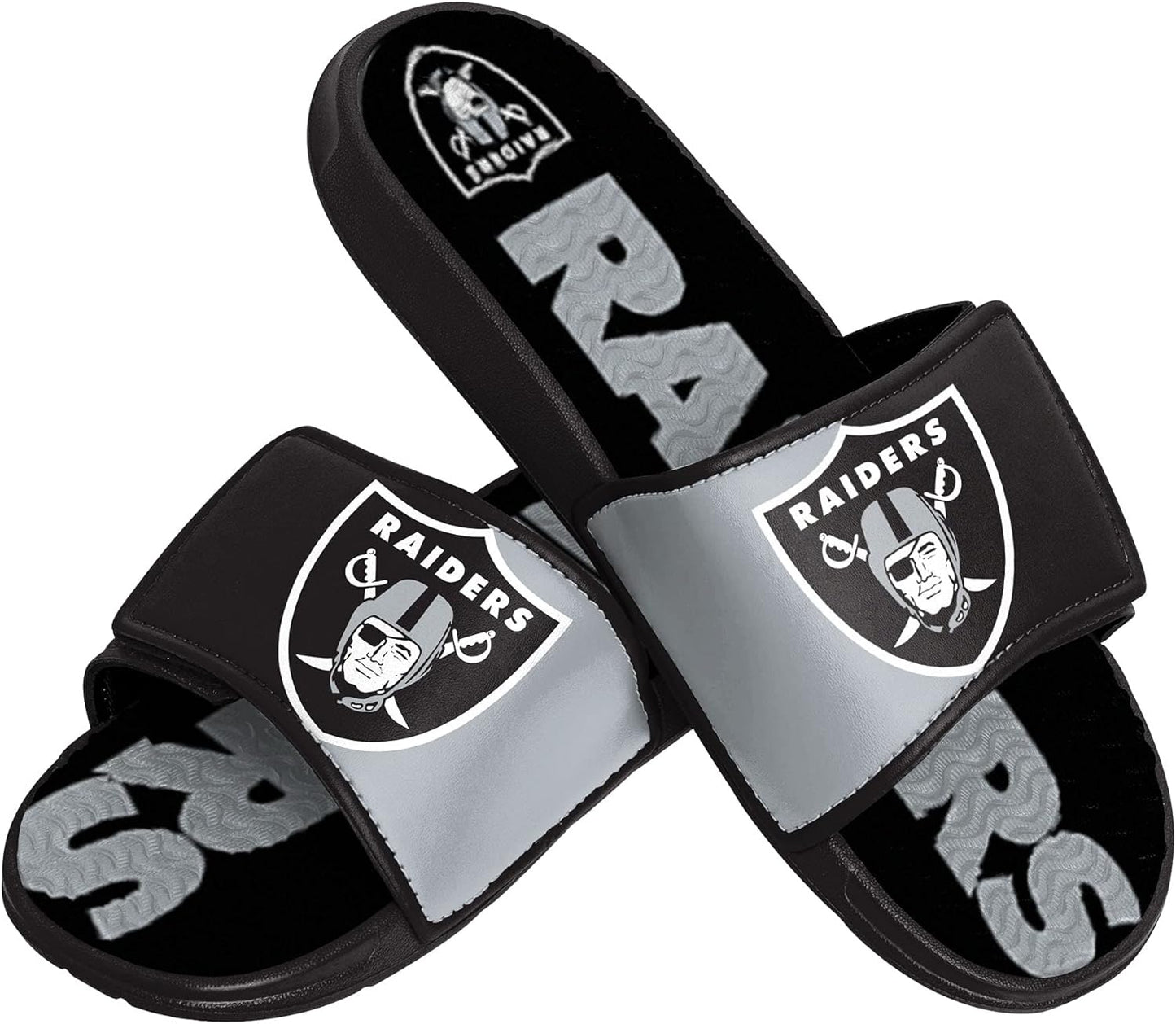 FOCO Mens NFL Team Logo Sport Shower Gel Slide Flip Flop Sandals