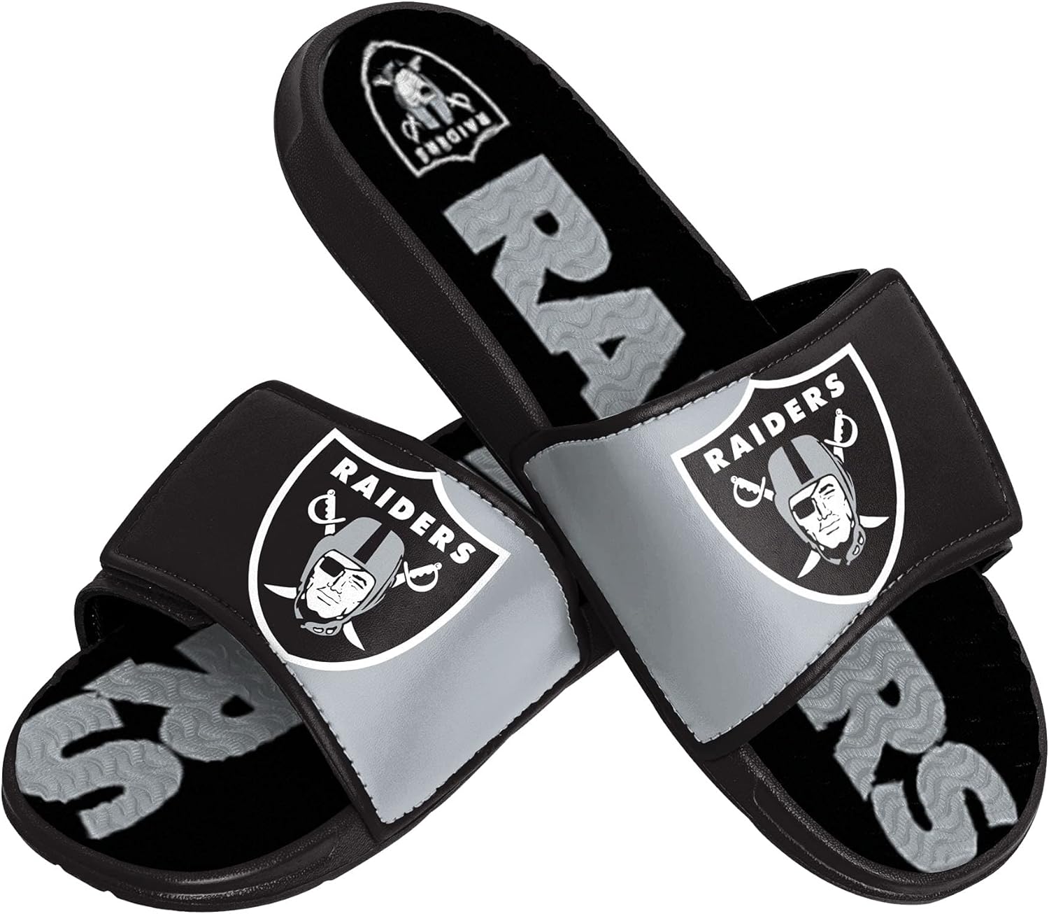 FOCO Mens NFL Team Logo Sport Shower Gel Slide Flip Flop Sandals