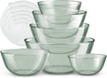 Glass Mixing Bowl Set 12 Pc with Lids - Colorful Nesting Bowls