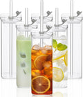 6 Sets Square Drinking Glass Cups 17 Oz Highball Tumblers - Clear