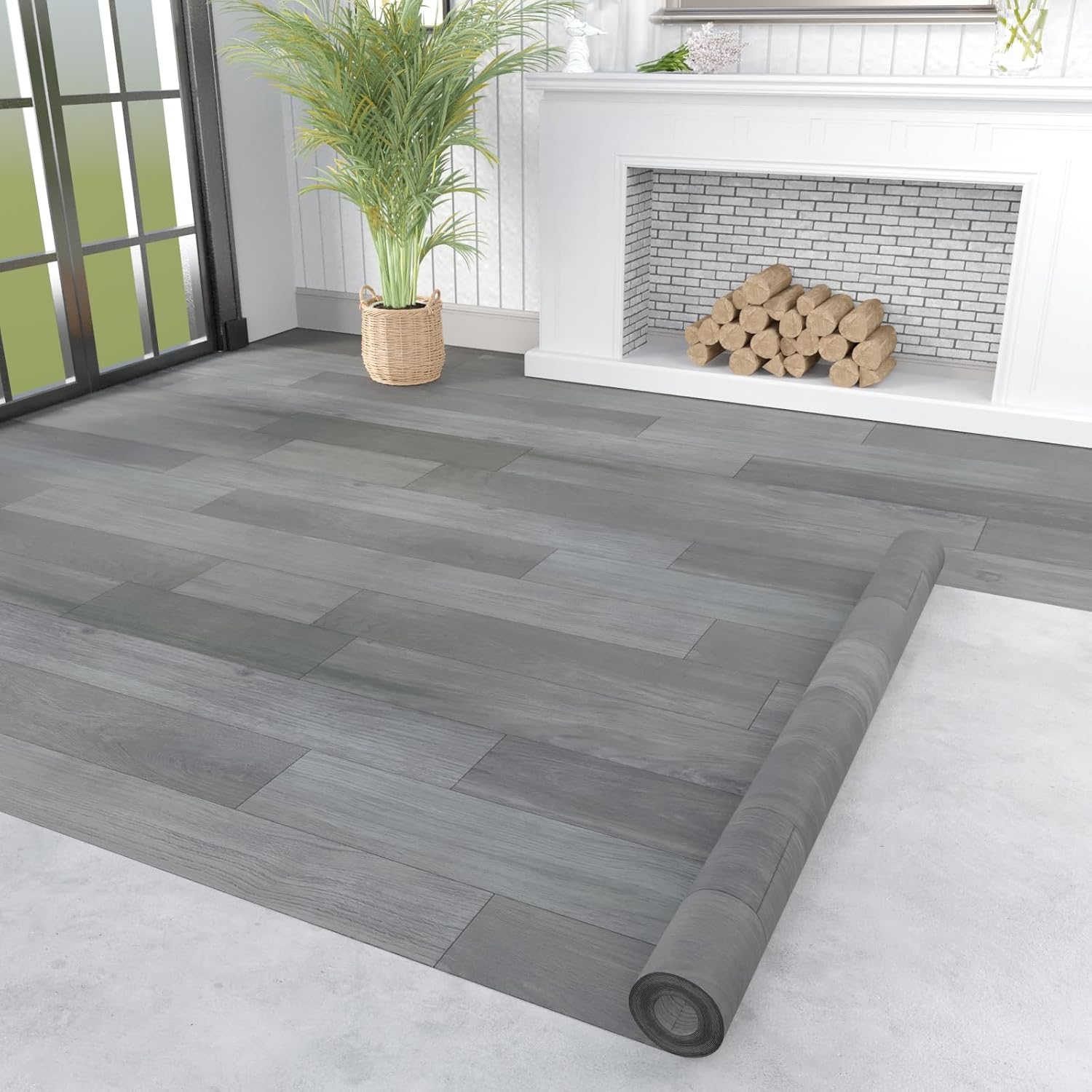 Oxdigi Vinyl Flooring Roll - Durable Waterproof Linoleum Covering