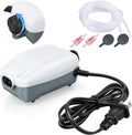 Dual Outlet Aquarium Air Pump - Quiet Adjustable Aerator for 20 to 100