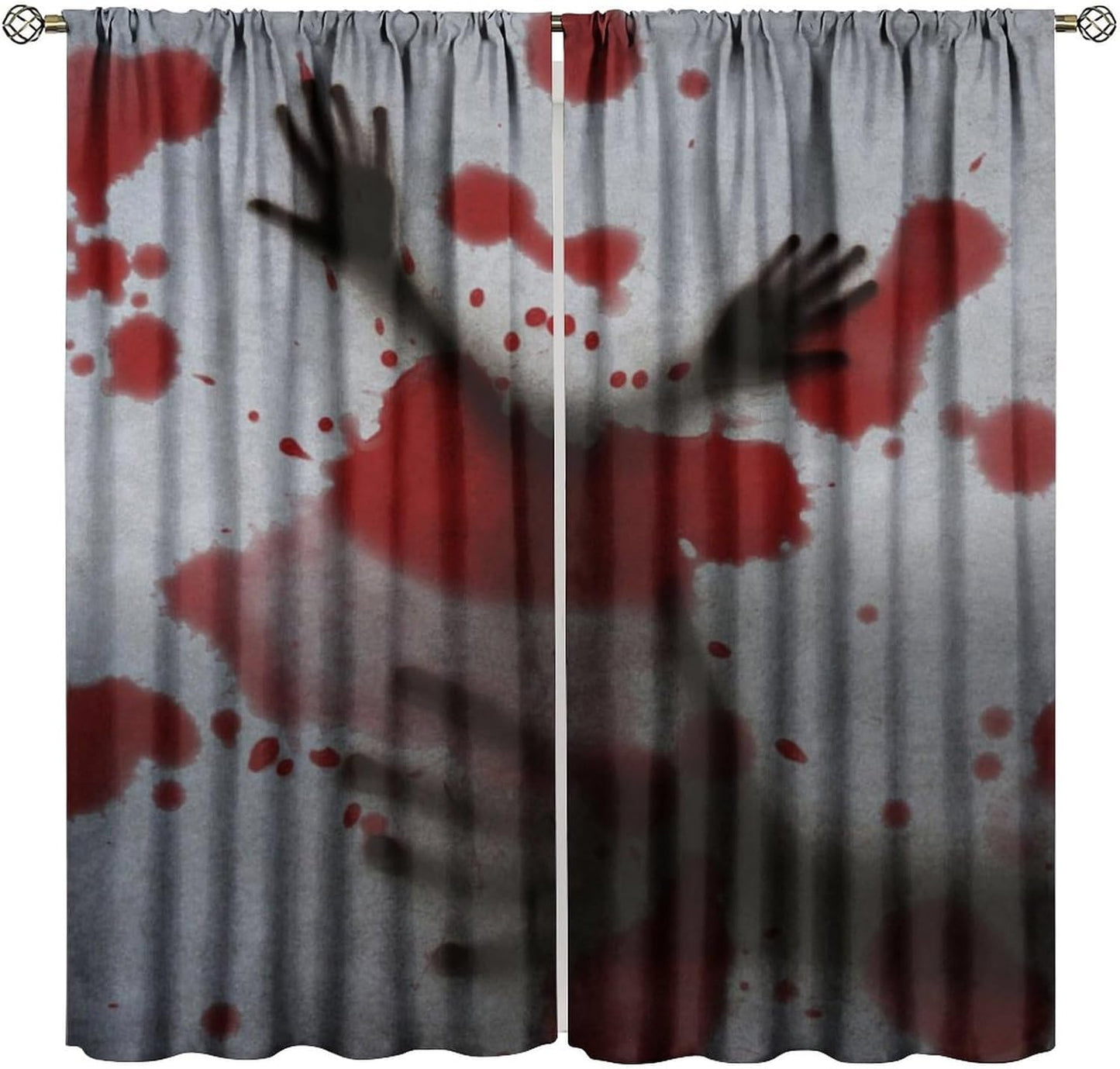 Spooky Halloween Curtains: Scary Art Print, 30% Blackout