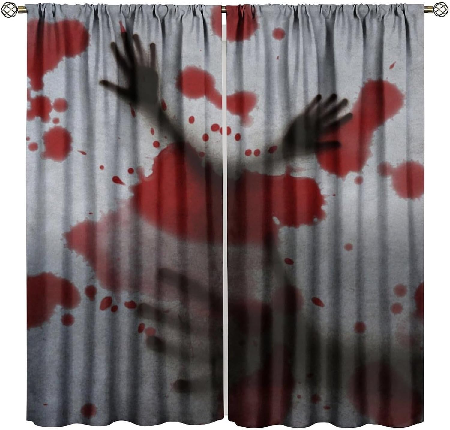 Spooky Halloween Curtains: Scary Art Print, 30% Blackout