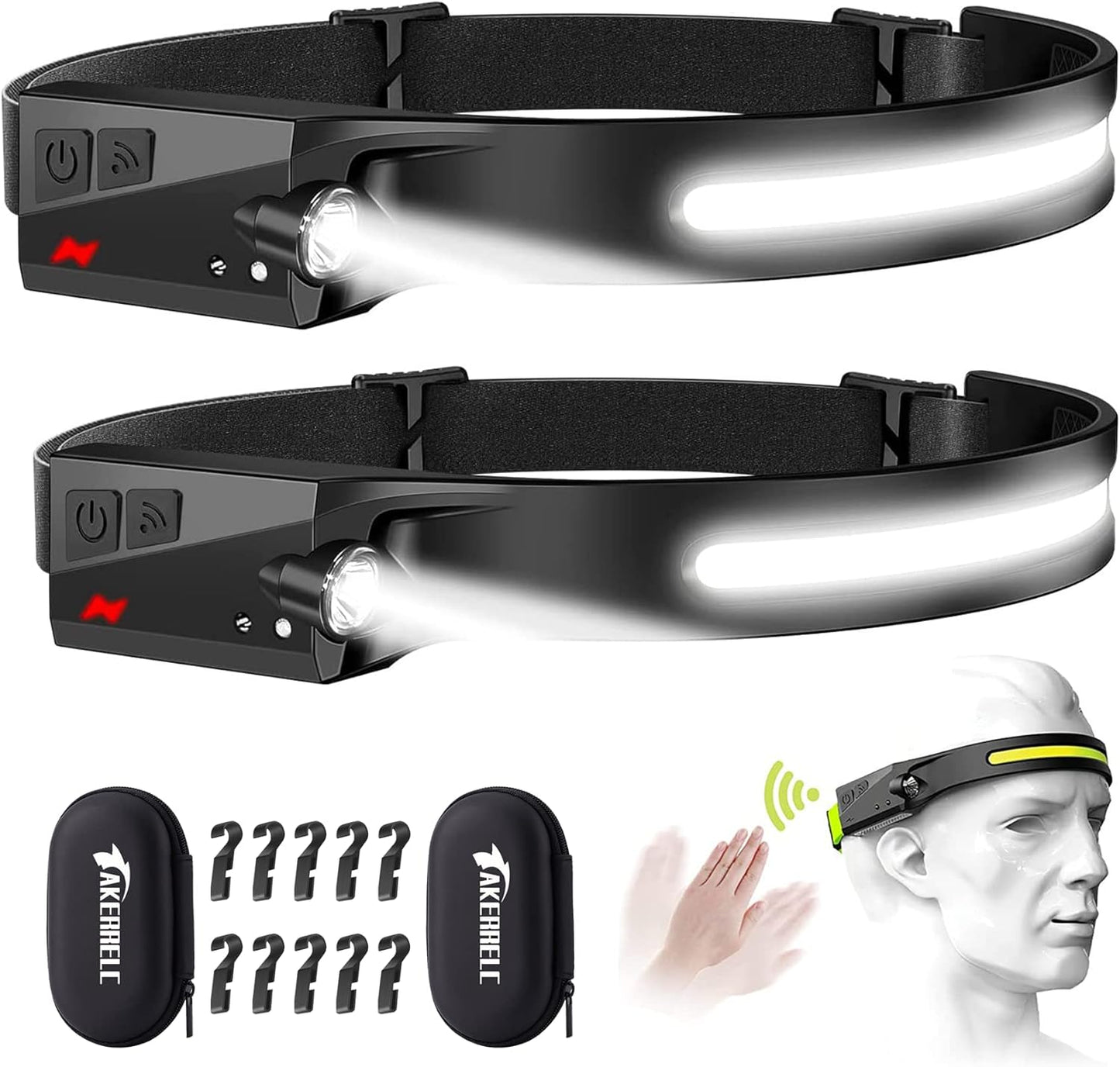 Advanced Motion Sensor Headlamp Set - 1200 Lumens, 10H Runtime