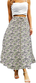 Maxi Skirts for Women with Pockets Long Midi Length Casual Skirt can