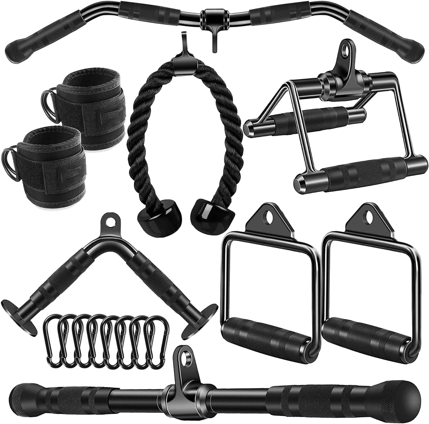 Cable Machine Attachment Set for Gym Workouts and Strength Training