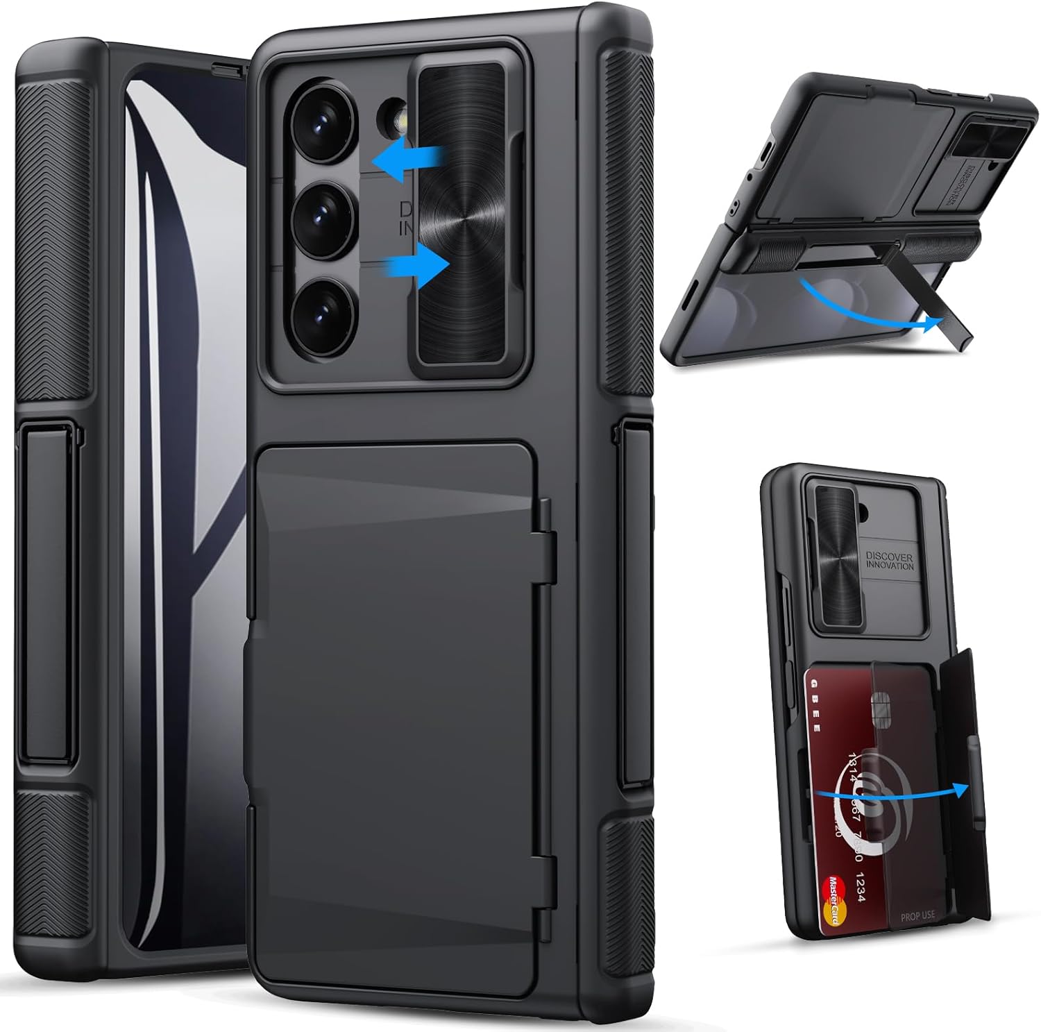 GBEE Galaxy Z Fold 5 Case with Kickstand & Card Holder Features