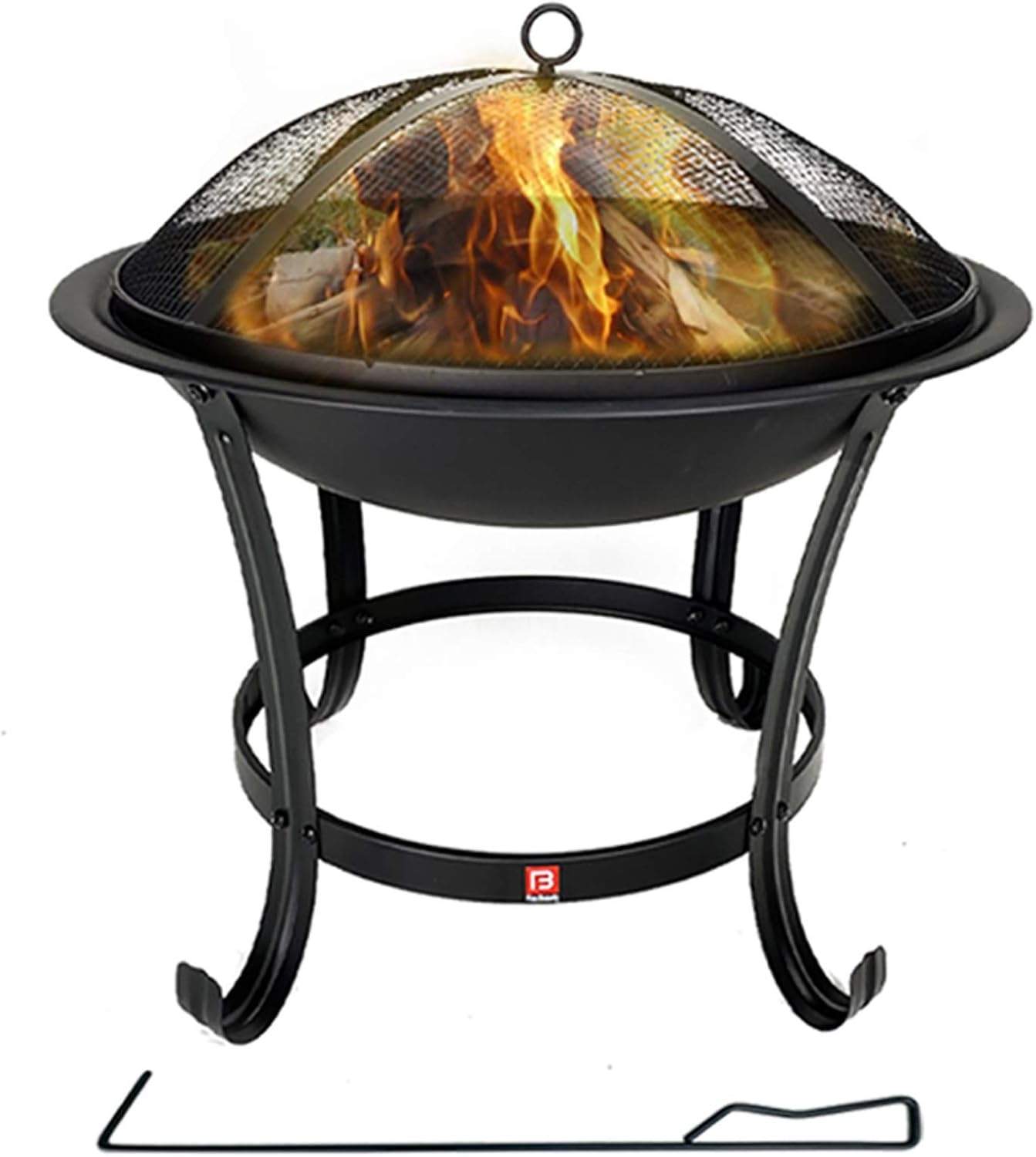 FireBeauty Fire Pit BBQ Grill Pit Bowl with Spark Screen Cover