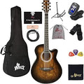 40 in Cutaway Acoustic Guitar Beginner Bundle - Brown Sunburst