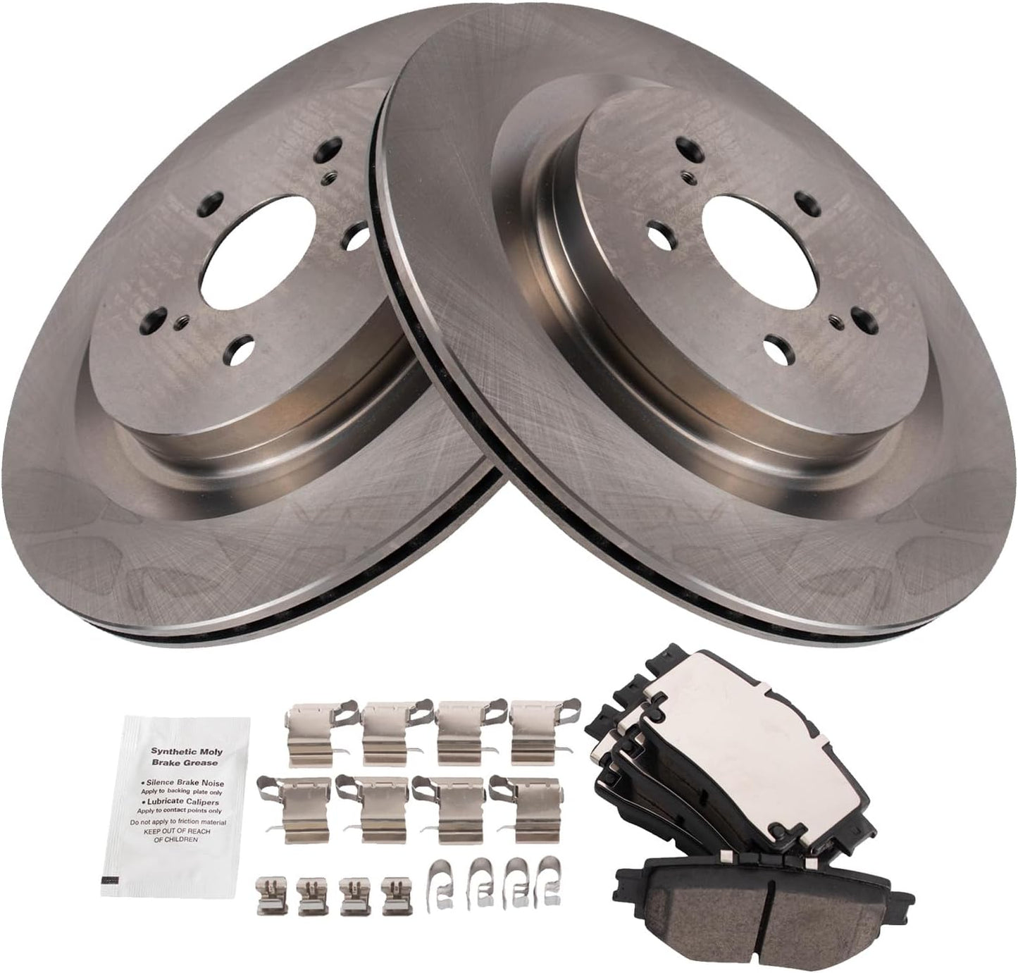 TRQ Rear Brake Pad & Rotor Kit for 2020-2022 Toyota Highlander