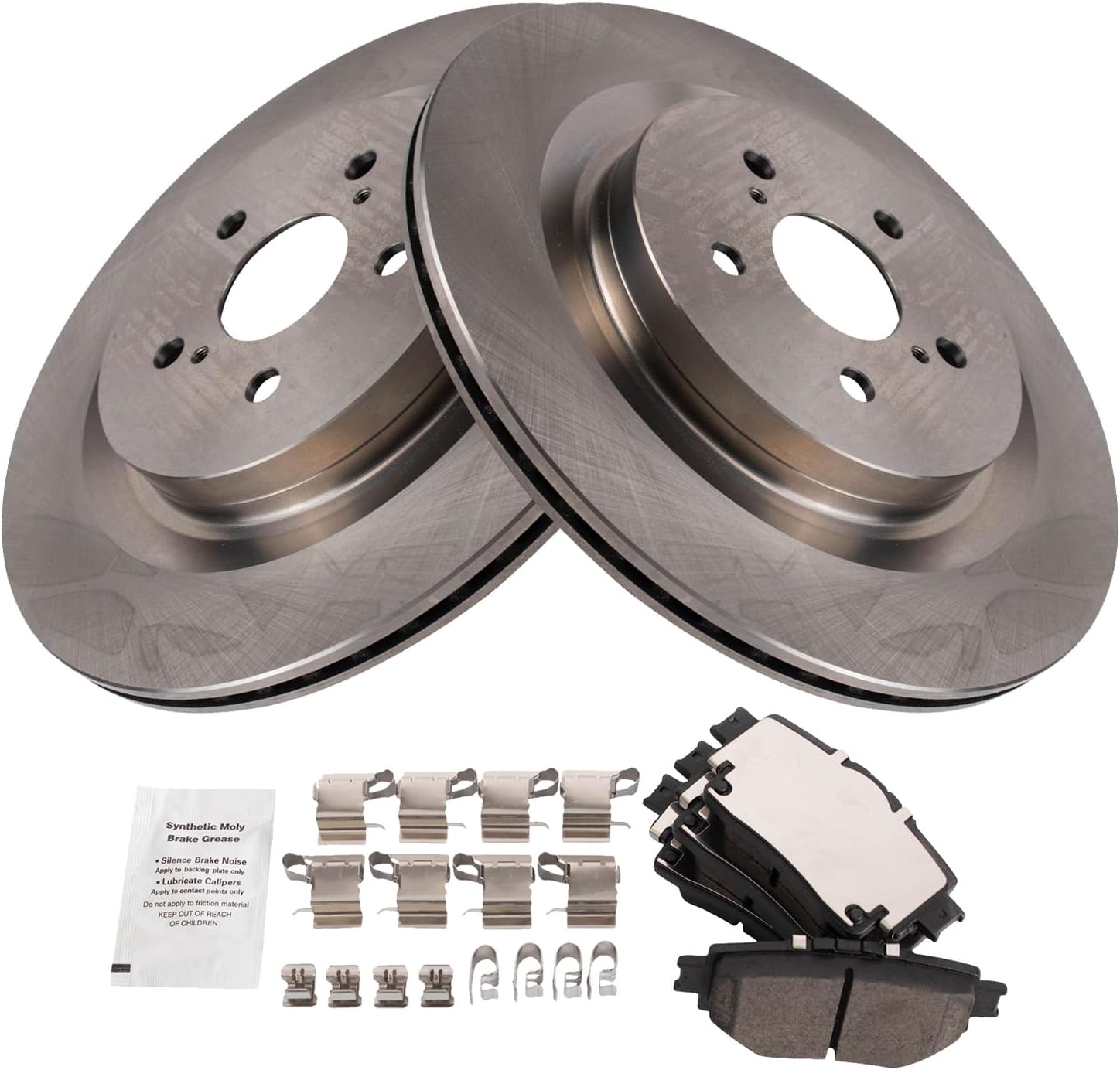 TRQ Rear Brake Pad & Rotor Kit for 2020-2022 Toyota Highlander