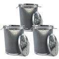 20 Gallon Galvanized Metal Trash Can with Lid - 3 Pack Silver