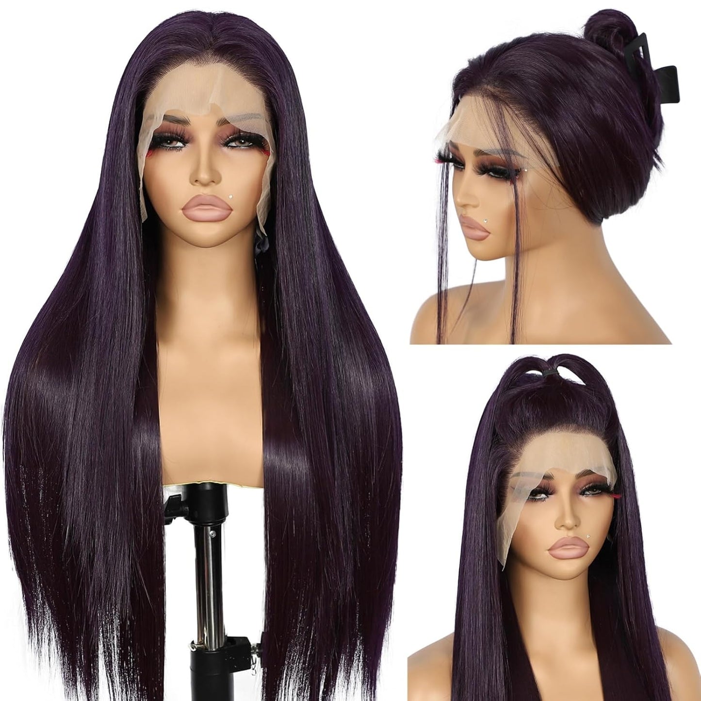 SAPPHIREWIGS 13x6 Lace Front Wig Long Straight Grape Hair