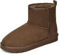 Womens Genuine Suede Boots Brown - Warm Anti-slip Ankle Boots