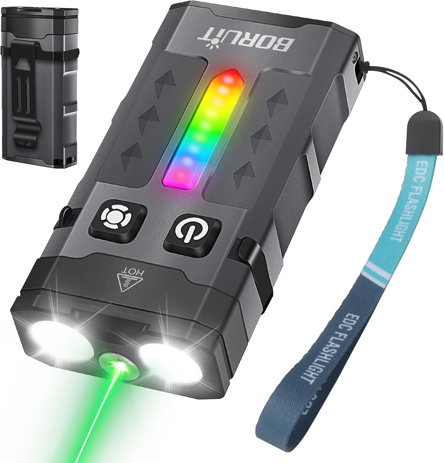 BORUIT EV20L LED Rechargeable Small EDC Flashlight for Outdoors