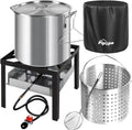 60QT Crawfish Boiler Seafood Boiling Kit - Heavy Duty Outdoor Pot