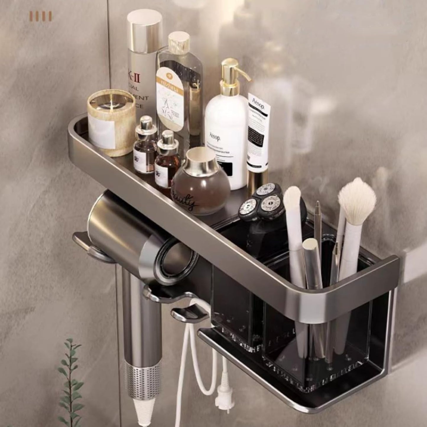 Wall-Mounted Hair Dryer Holder - Secure, Organized Storage! #02