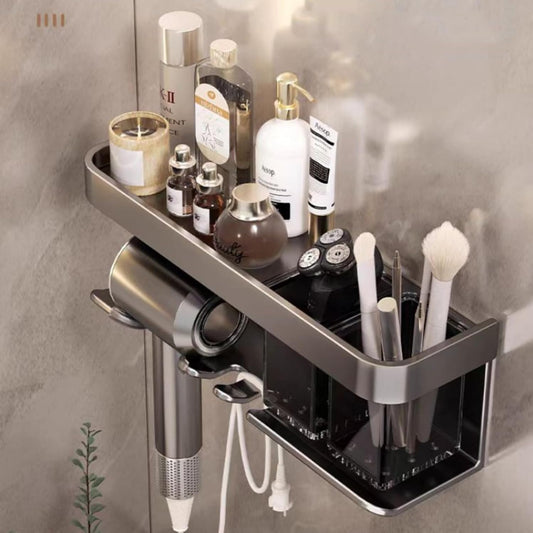 Wall-Mounted Hair Dryer Holder - Secure, Organized Storage! #02