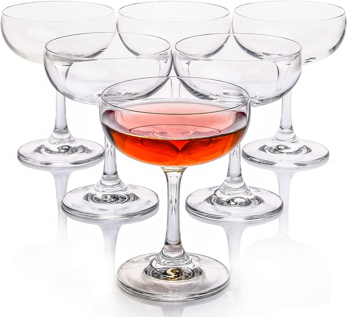 Elegant Set of 6 Crystal Coupe Glasses - Perfect for Champagne!