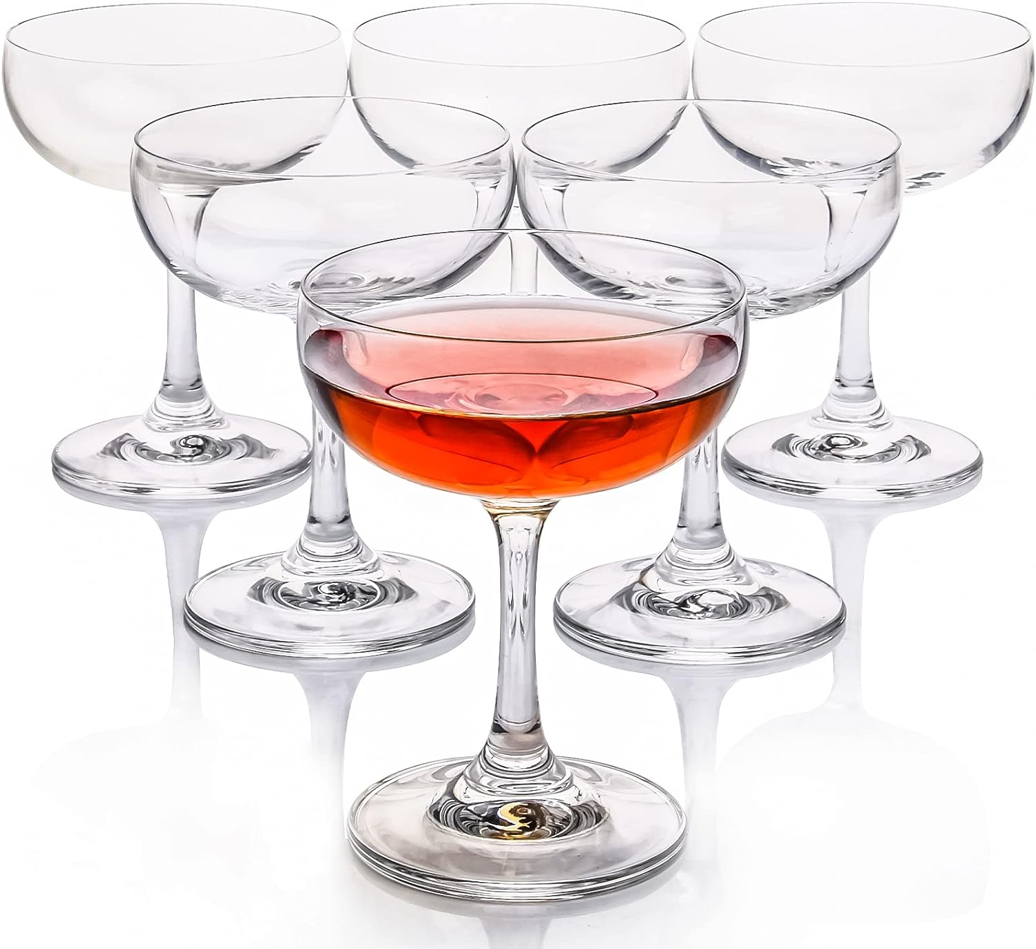 Elegant Set of 6 Crystal Coupe Glasses - Perfect for Champagne!