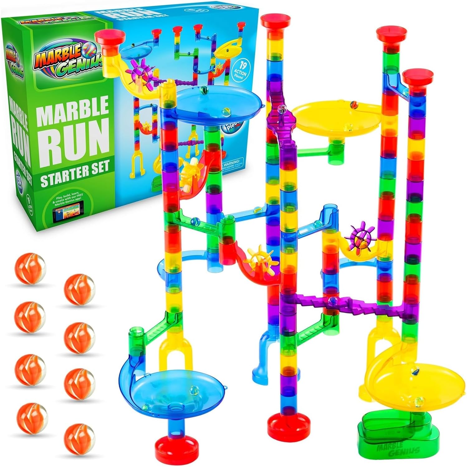 Marble Genius Marble Run Set - 130 Pieces for Endless Fun