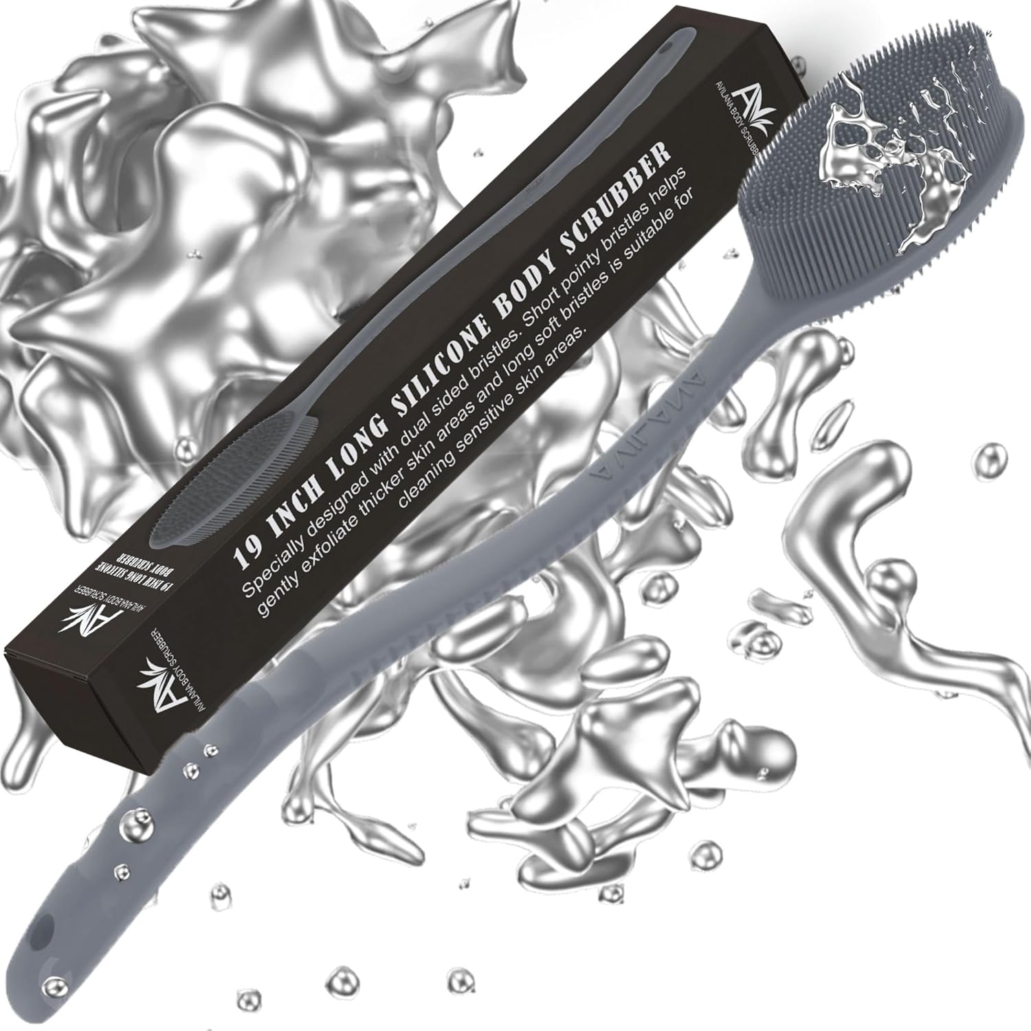 Avilana Silicone Body Scrubber for Gentle Exfoliation & Care